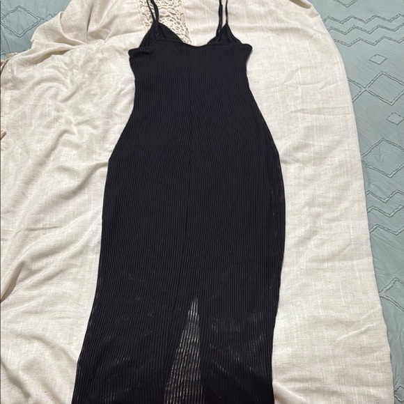 Express Black Ribbed Dress - Picture 3 of 6